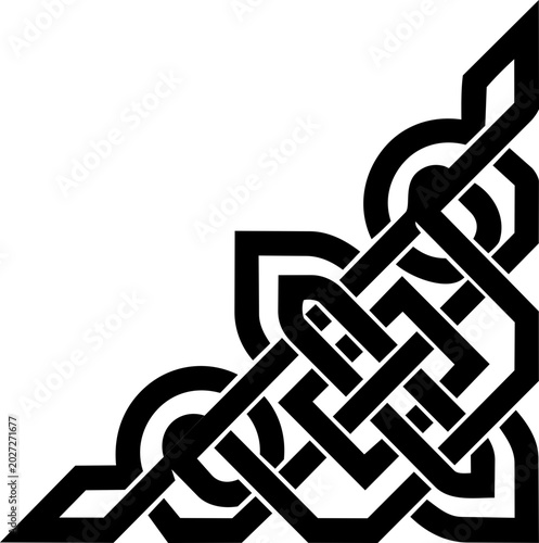 Elegant Islamic Corner Border with Traditional Arabesque Patterns