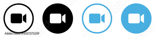 Foto video camera call icon vector set