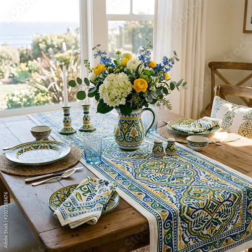 Table decor - Brazilian flag colours 