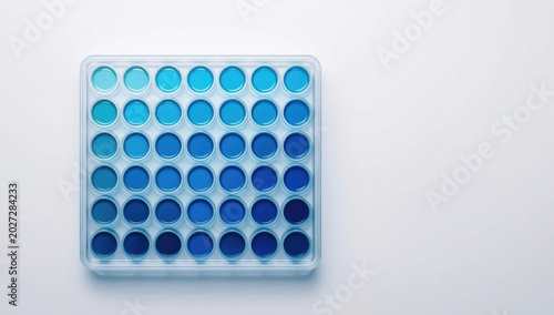 Blue dye samples in clear p...