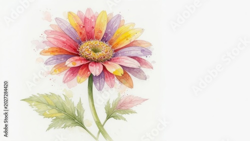 Vibrant Watercolor Flower Illustration for Home Decor