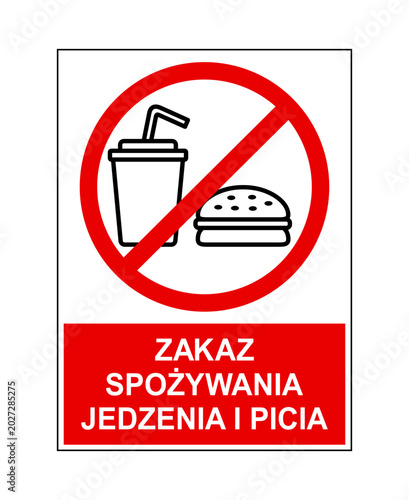 Znak zakazujący jedzenia i picia