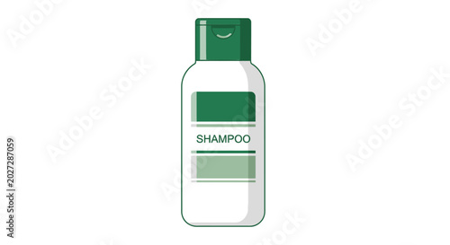 Shampoo bottle with green cap label.