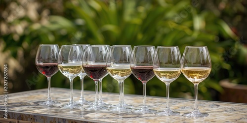 Assorted wine glasses elega...