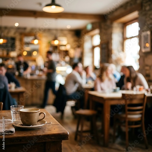 Cozy coffee shop interior scene.