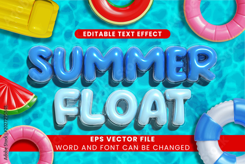 Tableau sur toile Summer float 3d inflated text effect