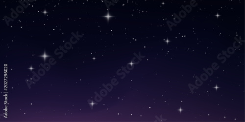 Obraz na plátně Deep black space background with shining stars and colorful nebula clouds