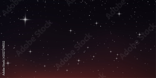 Obraz na plátně Beautiful night sky panorama with countless stars and Milky Way galaxy details