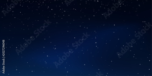 Bild auf Leinwand Dark blue night sky filled with bright stars and distant galaxy patterns