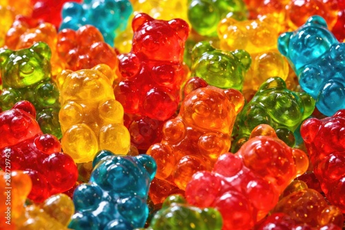Juicy gummy bears in vivid ...