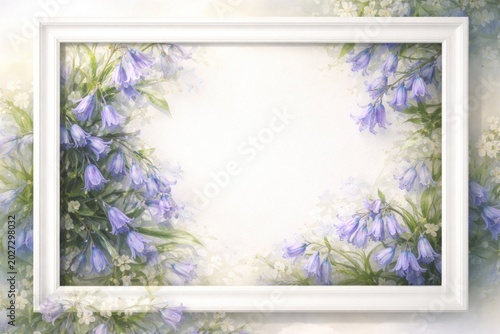 White framed bluebell flora...