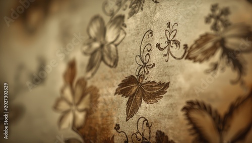 Aged floral and leafy desig...