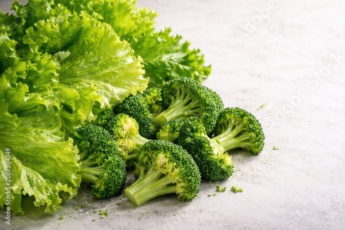 Crisp lettuce leaves combin...