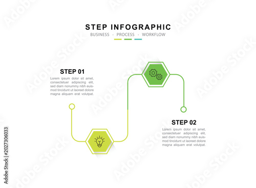 Vector Infographic label design template with icons and 2 options or steps.	