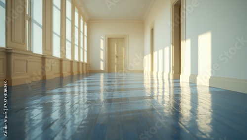 Building interior corridor ...