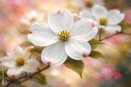 Pure white dogwood bloom fr...
