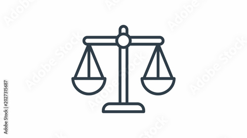 Tableau sur toile Scales of justice balance equality.