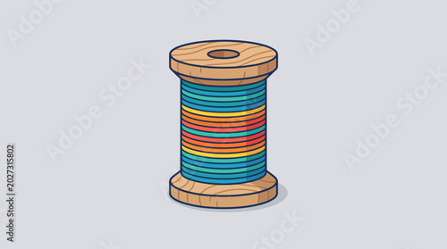 Schilderij op canvas Colorful spool of thread closeup.