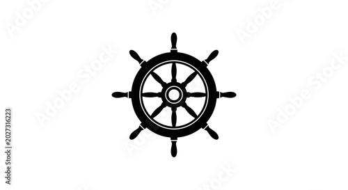 Bilde på lerret Ship helm wheel nautical steering.