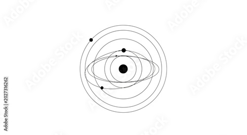 Solar System Model With Orbits.