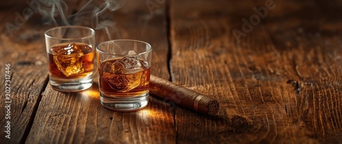 A pair of bourbon drinks ne...