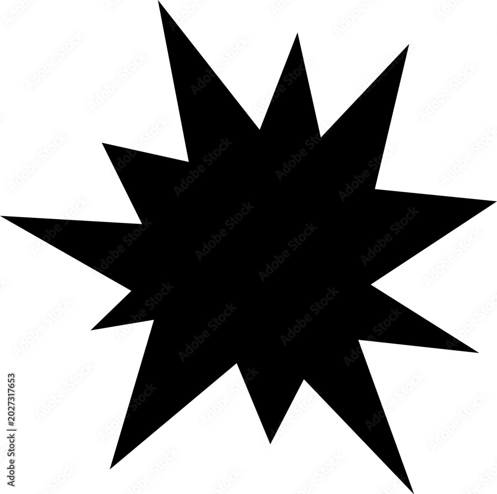Fototapeta premium Black Starburst Shape Sharp Points Stock Vector png