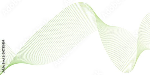Abstract Green Wave Background with Futuristic Flowing Lines and Modern Geometric Design