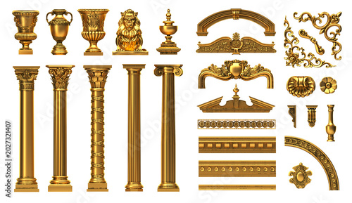 Quadro su tela Set classic architectural details elements