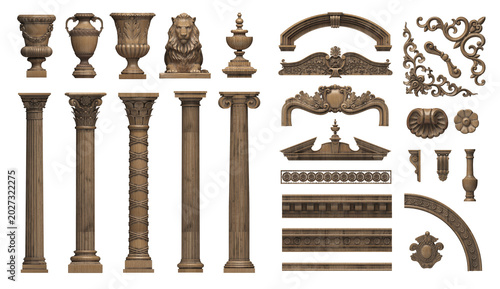 Foto Set classic architectural details elements