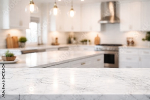 Blurred modern kitchen back...
