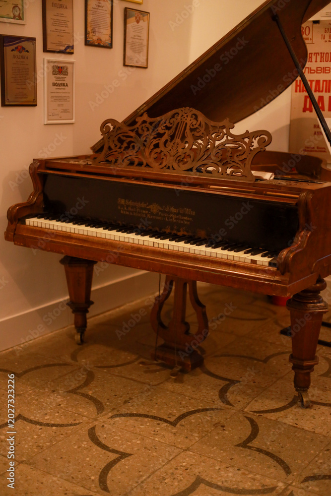 Ταπετσαρία An antique Johann Baptist Streicher grand piano from 1869 stands in the Lviv Org