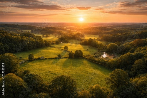 Scenic aerial landscape sho...