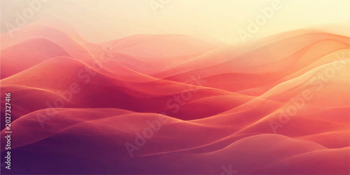 Foto Abstract fluid waves with warm gradient hues of red, pink, and purple, creating a dreamlike and ethereal atmosphere