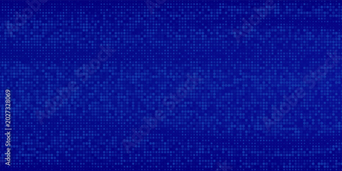 Cuadro en lienzo halftone with blue-green gradient, abstract background pattern, neon light reflecting walls and floor, dark colors, modern digital technology speed vector