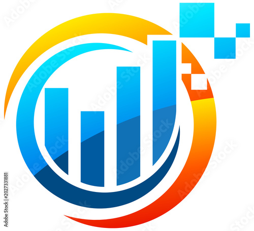 abstract image of a graph in a circle
