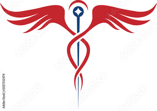 A staff with wings called the Caduceus