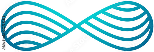 abstrat stylized infinity sign over white
