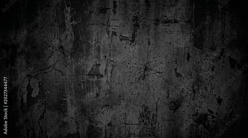 Fototapeta premium Dark grunge background, textured concrete wall, black industrial surface, rough stone effect