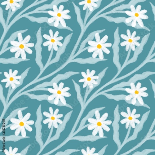 Seamless daisy floral pattern
