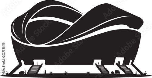 Modern Football Soccer Stadium Arena Structure Silhouettes