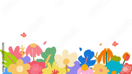 Foto Cute Hand Drawn Floral Background in Pastel Colors
