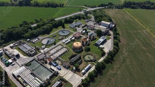 Foto Wastewater Treatment Plant Aerial View Italy Milan