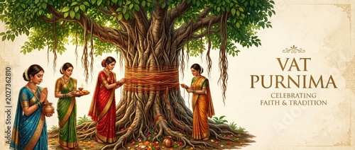 Traditional Vat Purnima Banyan Tree Festival Poster