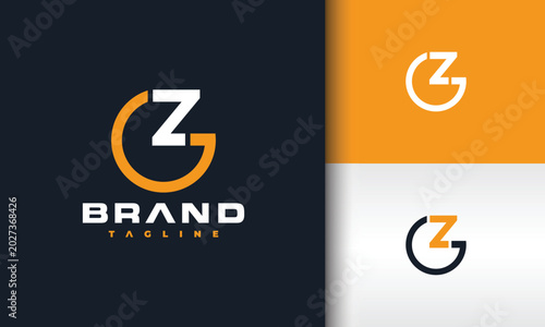 monogram letter ZG circle logo