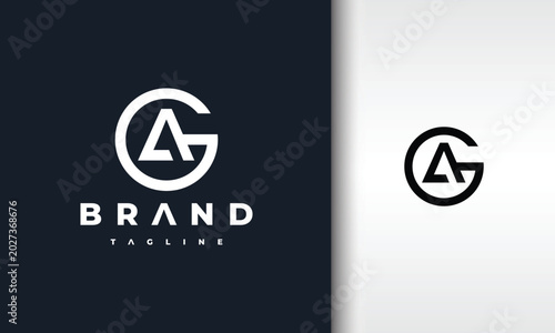 monogram letter AG logo