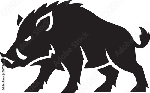 Wild Boar Silhouette Vector Illustration
