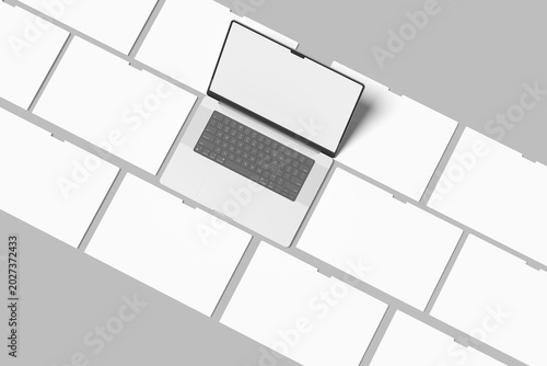 Laptop website presentation blank mockup