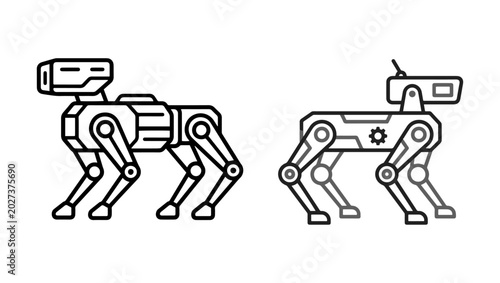 Foto Quadruped Robot Vector Icon (AI Robotics Dog) on Transparent Background, quadrup
