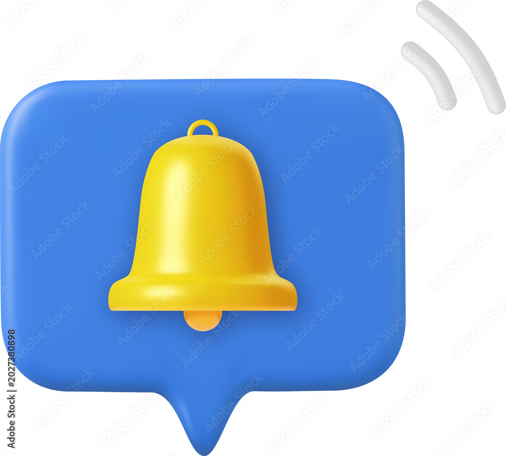 Fototapeta premium 3d speech bubble with a bell