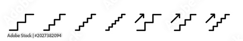 Stairs icon, staircase pictogram with up and down arrows